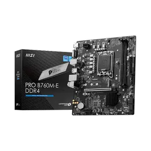 MSI PRO B760M-E DDR4 Micro-ATX Motherboard, LGA1700 Socket, PCIe 4.0 Support, Dual Channel DDR4 Memory, Intel Core 14th Gen Ready Entry-Level Performance Motherboard