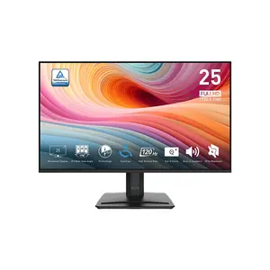 MSI PRO MP251 E2 24.5 Inch Full HD Monitor, 1920×1080 Resolution, 120Hz Refresh Rate, IPS Panel Technology, HDMI and DisplayPort Connectivity, Productivity and Everyday Computing Display