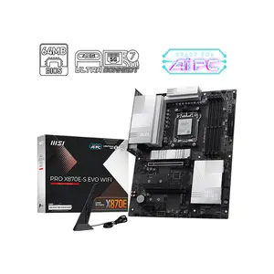 MSI PRO X870E-S EVO WIFI ATX Motherboard, AMD X870E Chipset, AM5 Socket, DDR5 Memory Support, WiFi Connectivity, High-Performance Ryzen Desktop Platform Motherboard