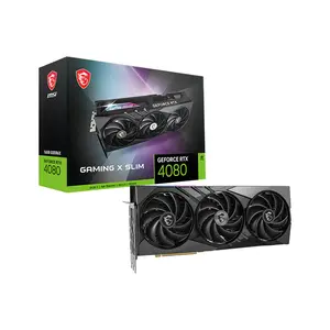 MSI GeForce RTX 4080 16GB GAMING X SLIM GDDR6X Graphics Card, Triple Fan Cooling, PCIe 4.0, HDMI 2.1a, DisplayPort 1.4a
