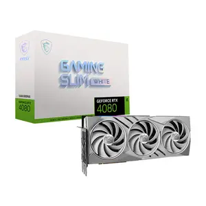 MSI GeForce RTX 4080 16GB GAMING SLIM WHITE GDDR6X Graphics Card, Triple Fan Cooling, PCIe 4.0, HDMI 2.1a, DisplayPort 1.4a