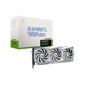 MSI GeForce RTX 4080 16GB GAMING X TRIO WHITE GDDR6X Graphics Card, Triple Fan Cooling, PCIe 4.0, HDMI 2.1a, DisplayPort 1.4a