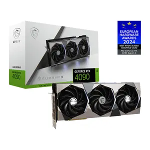 MSI GeForce RTX 4090 SUPRIM X 24G Graphics Card, 24GB GDDR6X Memory, PCIe 4.0 Interface, Triple-Fan SUPRIM Cooling System, HDMI 2.1a and DisplayPort 1.4a Connectivity, Factory Overclocked Flagship Gaming and AI GPU