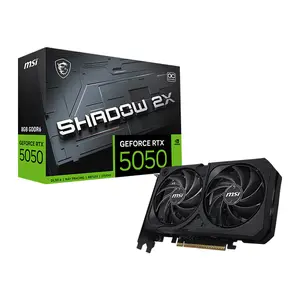 MSI GeForce RTX 5050 8G SHADOW 2X OC 8GB GDDR6 Graphics Card, Dual Fan Cooling, PCIe 5.0, HDMI 2.1b, DisplayPort 2.1b