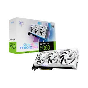 MSI GeForce RTX 5060 8G GAMING TRIO OC WHITE 8GB GDDR7 Graphics Card, Triple Fan Cooling, PCIe 5.0, HDMI 2.1b, DisplayPort 2.1b
