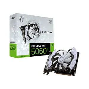 MSI GeForce RTX 5060 Ti 8G CYCLONE OC 8GB GDDR7 Graphics Card, CYCLONE Cooling Design, PCIe 5.0, HDMI 2.1b, DisplayPort 2.1b