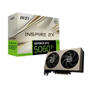 MSI GeForce RTX 5060 Ti 16G INSPIRE 2X OC 16GB GDDR7 Graphics Card, Dual Fan Cooling, PCIe 5.0, HDMI 2.1b, DisplayPort 2.1b