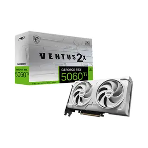MSI GeForce RTX 5060 Ti 16G VENTUS 2X OC WHITE PLUS 16GB GDDR7 Graphics Card, Dual Fan Cooling, PCIe 5.0, HDMI 2.1b, DisplayPort 2.1b