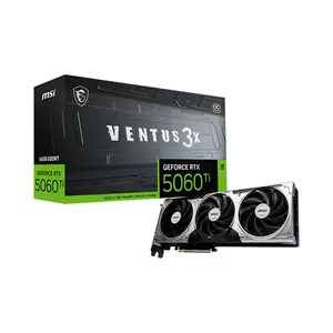 MSI GeForce RTX 5060 Ti 16G VENTUS 3X OC 16GB GDDR7 Graphics Card, Triple Fan Cooling, PCIe 5.0, HDMI 2.1b, DisplayPort 2.1b