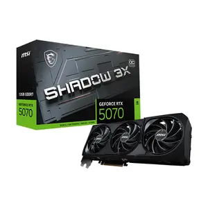 MSI GeForce RTX 5070 12G SHADOW 3X OC 12GB GDDR7 Graphics Card, Triple Fan Cooling, PCIe 5.0, HDMI 2.1b, DisplayPort 2.1b
