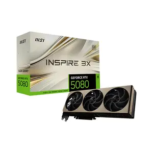 MSI GeForce RTX 5080 16G INSPIRE 3X OC 16GB GDDR7 Graphics Card, Triple Fan Cooling, PCIe 5.0, HDMI 2.1b, DisplayPort 2.1b