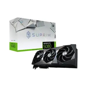 MSI GeForce RTX 5080 16G SUPRIM OC 16GB GDDR7 Graphics Card, Triple Fan Cooling, PCIe 5.0, HDMI 2.1b, DisplayPort 2.1b