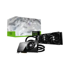 MSI GeForce RTX 5080 16G SUPRIM LIQUID SOC 16GB GDDR7 Liquid Cooled Graphics Card, Hybrid Liquid Cooling, PCIe 5.0, HDMI 2.1b, DisplayPort 2.1b