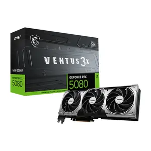 MSI GeForce RTX 5080 16G VENTUS 3X OC 16GB GDDR7 Graphics Card, Triple Fan Cooling, PCIe 5.0, HDMI 2.1b, DisplayPort 2.1b