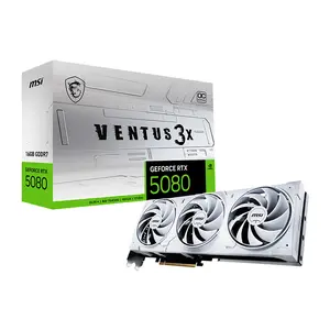 MSI GeForce RTX 5080 16G VENTUS 3X OC WHITE 16GB GDDR7 Graphics Card, Triple Fan Cooling, PCIe 5.0, HDMI 2.1b, DisplayPort 2.1b