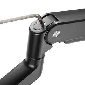 MXG BMA-12U Single Monitor Arm Mount, Single Display Support, Aluminum Spring-Assisted Mechanism, Integrated USB 3.0 Cable Management, Matte Black Ergonomic Desk Mount