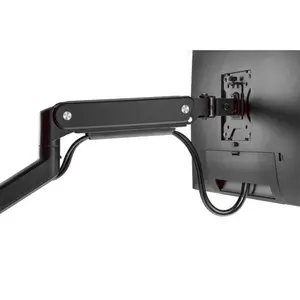 MXG BMA-12U Single Monitor Arm Mount, Single Display Support, Aluminum Spring-Assisted Mechanism, Integrated USB 3.0 Cable Management, Matte Black Ergonomic Desk Mount