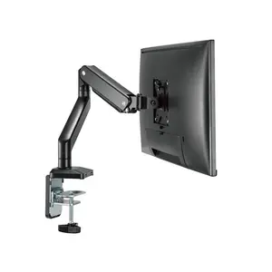 MXG BMA-12U Single Monitor Arm Mount, Single Display Support, Aluminum Spring-Assisted Mechanism, Integrated USB 3.0 Cable Management, Matte Black Ergonomic Desk Mount