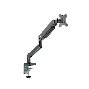 MXG BMA-12U Single Monitor Arm Mount, Single Display Support, Aluminum Spring-Assisted Mechanism, Integrated USB 3.0 Cable Management, Matte Black Ergonomic Desk Mount