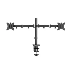 MXG BMA-24P Dual Monitor Mount Arm Matte Black Edition, Steel Articulating Arm Design, Adjustable Dual Display Support, Professional Ergonomic Multi-Monitor Desk Mount Solution