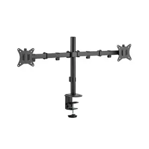 MXG BMA-24P Dual Monitor Mount Arm Matte Black Edition, Steel Articulating Arm Design, Adjustable Dual Display Support, Professional Ergonomic Multi-Monitor Desk Mount Solution