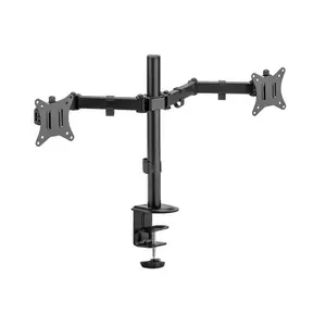 MXG BMA-24P Dual Monitor Mount Arm Matte Black Edition, Steel Articulating Arm Design, Adjustable Dual Display Support, Professional Ergonomic Multi-Monitor Desk Mount Solution