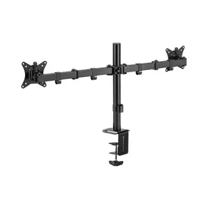 MXG BMA-24P Dual Monitor Mount Arm Matte Black Edition, Steel Articulating Arm Design, Adjustable Dual Display Support, Professional Ergonomic Multi-Monitor Desk Mount Solution