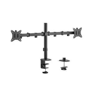 MXG BMA-24P Dual Monitor Mount Arm Matte Black Edition, Steel Articulating Arm Design, Adjustable Dual Display Support, Professional Ergonomic Multi-Monitor Desk Mount Solution