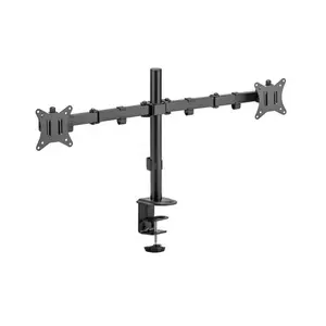 MXG BMA-24P Dual Monitor Mount Arm Matte Black Edition, Steel Articulating Arm Design, Adjustable Dual Display Support, Professional Ergonomic Multi-Monitor Desk Mount Solution