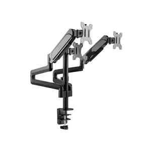 MXG BMA-36 Triple Monitor Arm Mount, Pole-Mounted Design, Aluminum Spring-Assisted Mechanism, Triple Display Support, Ergonomic Multi-Monitor Desk Mount Solution
