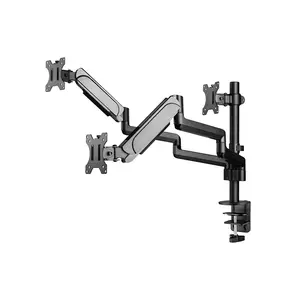 MXG BMA-36 Triple Monitor Arm Mount, Pole-Mounted Design, Aluminum Spring-Assisted Mechanism, Triple Display Support, Ergonomic Multi-Monitor Desk Mount Solution