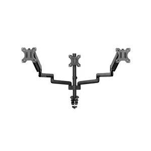 MXG BMA-36 Triple Monitor Arm Mount, Pole-Mounted Design, Aluminum Spring-Assisted Mechanism, Triple Display Support, Ergonomic Multi-Monitor Desk Mount Solution