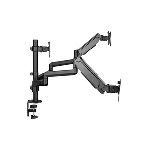 MXG BMA-36 Triple Monitor Arm Mount, Pole-Mounted Design, Aluminum Spring-Assisted Mechanism, Triple Display Support, Ergonomic Multi-Monitor Desk Mount Solution