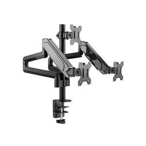 MXG BMA-36 Triple Monitor Arm Mount, Pole-Mounted Design, Aluminum Spring-Assisted Mechanism, Triple Display Support, Ergonomic Multi-Monitor Desk Mount Solution