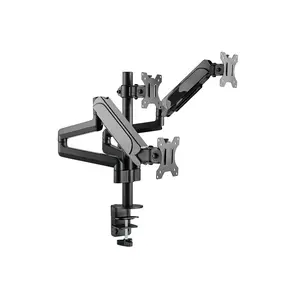 MXG BMA-36 Triple Monitor Arm Mount, Pole-Mounted Design, Aluminum Spring-Assisted Mechanism, Triple Display Support, Ergonomic Multi-Monitor Desk Mount Solution