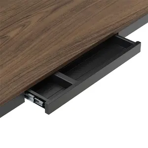 MXG Creatorlift Motorized Desk Walnut Edition, Height Adjustable Electric Workstation, Built-In Storage Drawer, Wireless Charging Pad, Cable Management Tray, Premium Productivity Desk