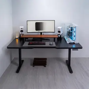 MXG DMD-01 Dual Motor Motorized Sit-Stand Desk Black Matte Edition, 0.75-Inch Thick Desktop Surface, Electric Height Adjustment System, Dual Motor Performance, Ergonomic Workstation for Office and Gaming Environments