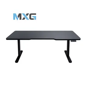 MXG DMD-01 Dual Motor Motorized Sit-Stand Desk Black Matte Edition, 0.75-Inch Thick Desktop Surface, Electric Height Adjustment System, Dual Motor Performance, Ergonomic Workstation for Office and Gaming Environments
