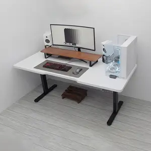 MXG DMD-01 Dual Motor Motorized Sit-Stand Desk White Matte Edition, 0.75-Inch Thick Desktop Surface, Electric Height Adjustment System, Ergonomic Workstation for Office and Gaming Environments