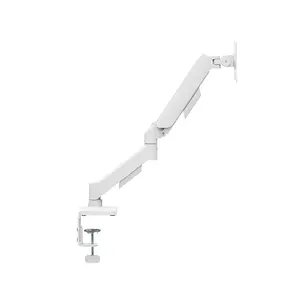 MXG EMA-12W Single Monitor Arm Mount White Edition, Mechanical Spring Adjustment Design, Adjustable Display Support, Ergonomic Monitor Positioning System, Space-Saving Desk Mount Solution
