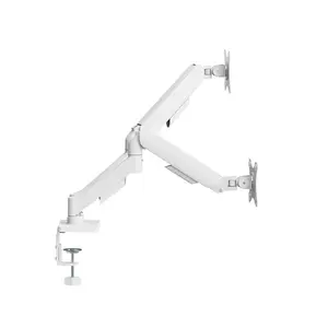 MXG EMA-24W Dual Monitor Arm Mount White Edition, Mechanical Spring Adjustment Design, Adjustable Dual Display Support, Ergonomic Multi-Monitor Positioning System, Desk Mount Solution
