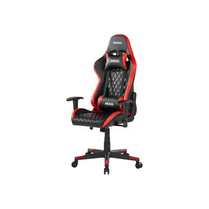 MXG GCH-01 Diamond Quilted PU Gaming Chair Red Black Edition, Premium PU Leather Upholstery, Adjustable Headrest Cushion, Lumbar Support System, Ergonomic Gaming Seating Solution