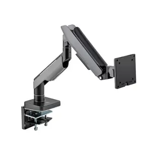 MXG HMA-12R Heavy Duty RGB Monitor Arm Matte Black Edition, Support for Displays up to 49 Inches, Premium Aluminum Construction, Integrated RGB Lighting, Ergonomic Desk Mount Monitor Arm