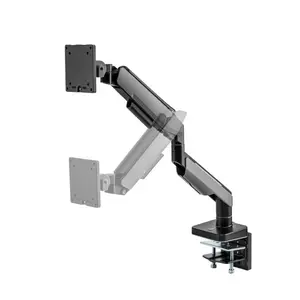 MXG HMA-12R Heavy Duty RGB Monitor Arm Matte Black Edition, Support for Displays up to 49 Inches, Premium Aluminum Construction, Integrated RGB Lighting, Ergonomic Desk Mount Monitor Arm