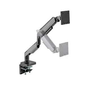 MXG HMA-12R Heavy Duty RGB Monitor Arm Matte Black Edition, Support for Displays up to 49 Inches, Premium Aluminum Construction, Integrated RGB Lighting, Ergonomic Desk Mount Monitor Arm