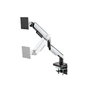 MXG HMA-12R Heavy Duty RGB Monitor Arm Matte White Edition, Support for Displays up to 49 Inches, Premium Aluminum Construction, Integrated RGB Lighting, Ergonomic Desk Mount Monitor Arm
