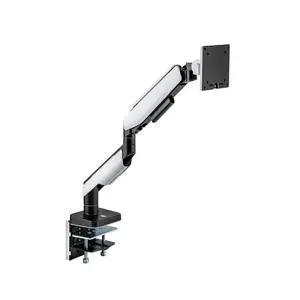 MXG HMA-12R Heavy Duty RGB Monitor Arm Matte White Edition, Support for Displays up to 49 Inches, Premium Aluminum Construction, Integrated RGB Lighting, Ergonomic Desk Mount Monitor Arm