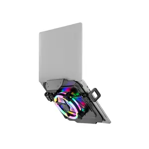 MXG LH-01R Laptop Holder Mount, Universal Laptop Compatibility, Integrated RGB Cooling Fan, Monitor Arm Compatible Design, Ergonomic Laptop Mounting Solution