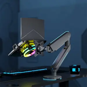 MXG LH-01R Laptop Holder Mount, Universal Laptop Compatibility, Integrated RGB Cooling Fan, Monitor Arm Compatible Design, Ergonomic Laptop Mounting Solution