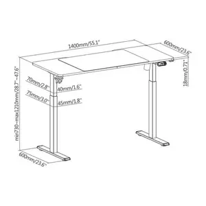 MXG MGD-01R Sit-Stand Gaming Desk Black Edition, Single Motor Height Adjustment System, RGB Lighting Effects, Creative Control Panel, Ergonomic Gaming and Productivity Workstation